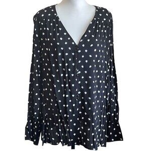 Castaluna Plus Size 20W Dotted Flowy Blouse Top Office